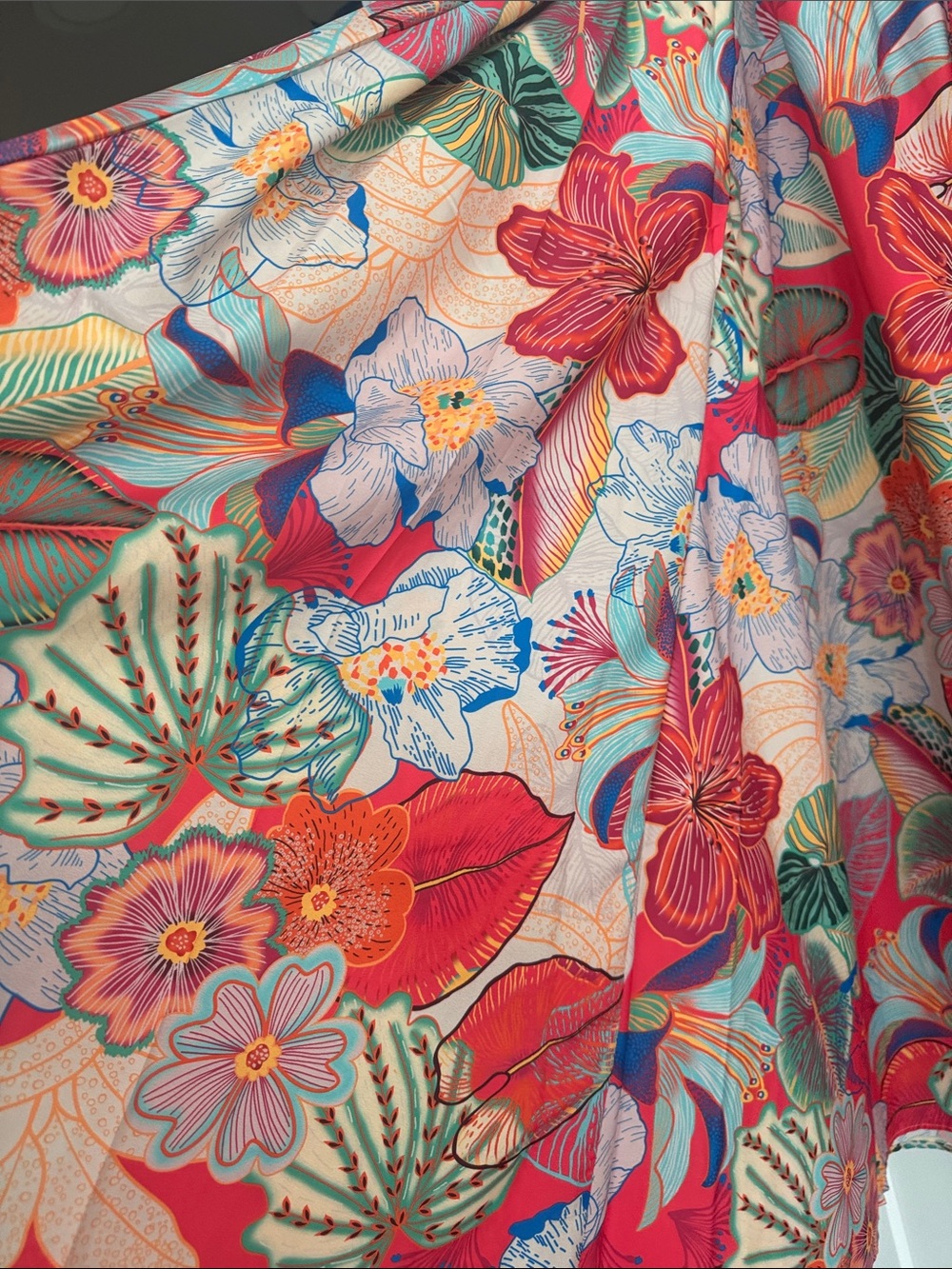 Calypso St. Barth Coral Floral A-Line Maxi Skirt - Picture 3 of 10